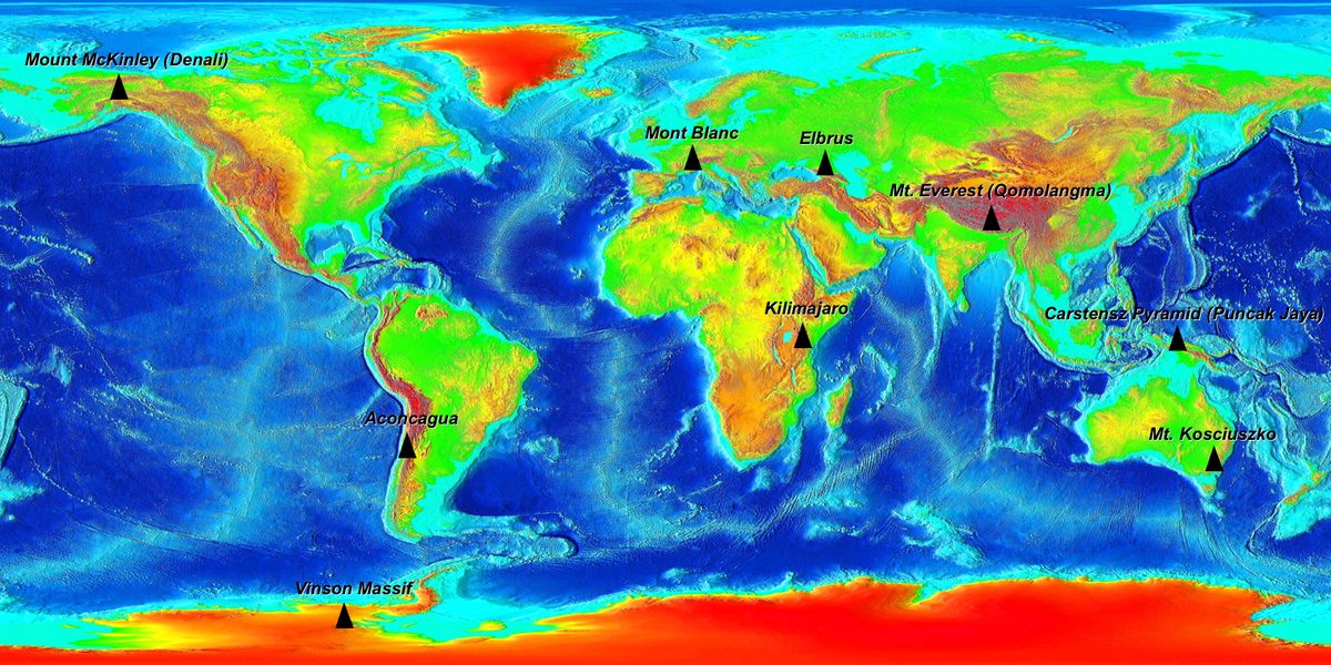 Les plus hautes montagnes de tous les continents.